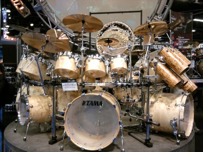 NAMM 2012 TAMA gigantic exotic concert drum kit with Paiste cymbals